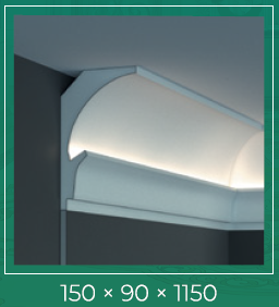 LED карниз угловой CG 204 коллекция G (150 × 90 × 1150 мм) - фото 1 - id-p142849013