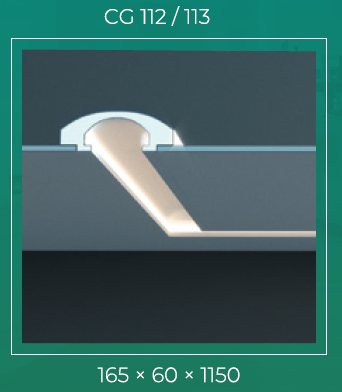 LED молдинг потолочный CG 113 коллекция G (165 × 60 × 1150 мм)