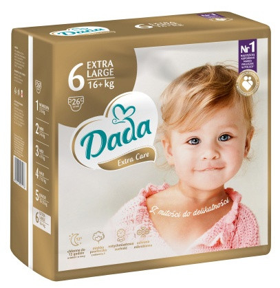 Детские подгузники DADA EХTRA CARE XL (упак. 26 шт.) 16+ кг, № 6