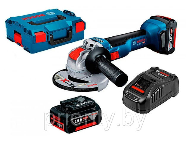 Аккум. углошлифмашина BOSCH GWX 18V-10 L-BOXX (18.0 В, 2 акк., 5.0 А/ч, Li-Ion, диск 125х22.0 мм)