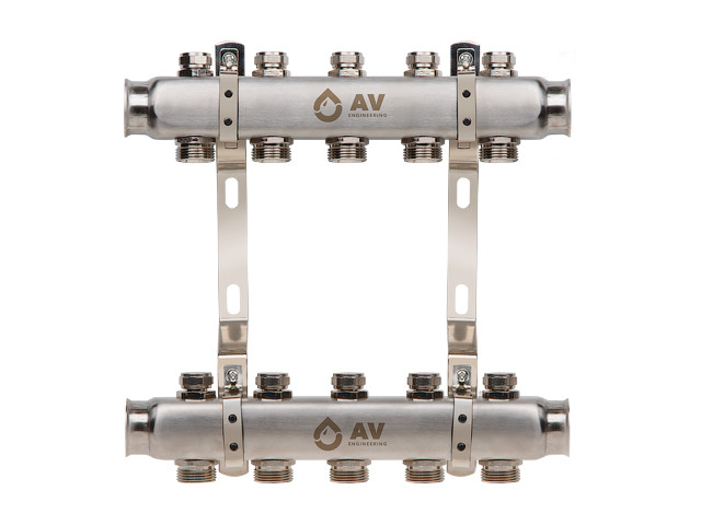 Коллектор для отопления на 5 выходов AV Engineering - фото 1 - id-p142906939