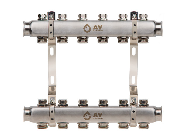 Коллектор для отопления на 6 выходов AV Engineering