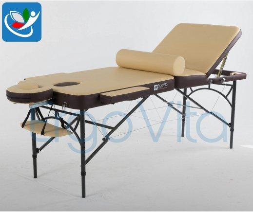 Складной массажный стол ErgoVita Master Alu Comfort Plus (бежевый+коричневый) - фото 1 - id-p82877139