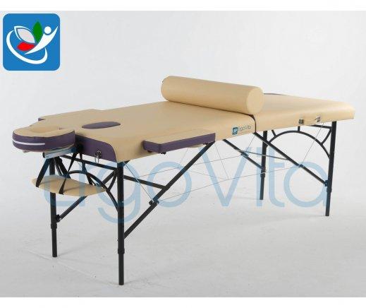 Складной массажный стол ErgoVita Master Alu Comfort (бежевый+фиолетовый)
