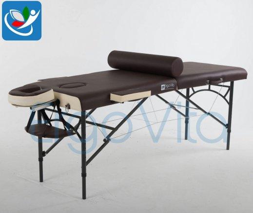 Складной массажный стол ErgoVita Master Alu (коричневый+кремовый) - фото 1 - id-p82877142