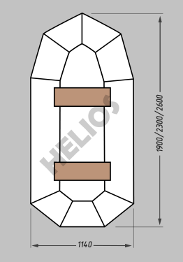 Надувная лодка Helios Гелиос-26НД - фото 3 - id-p82876483