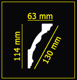 Потолочный плинтус GLANZEPOL GP49 GOLD (114*63*2000мм), фото 2