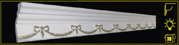 Потолочный плинтус GLANZEPOL GP56 GOLD (79*44*2000мм)
