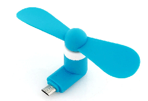 Мини вентилятор SiPL в разъем microUSB синий, розовый, зеленый, фото 2