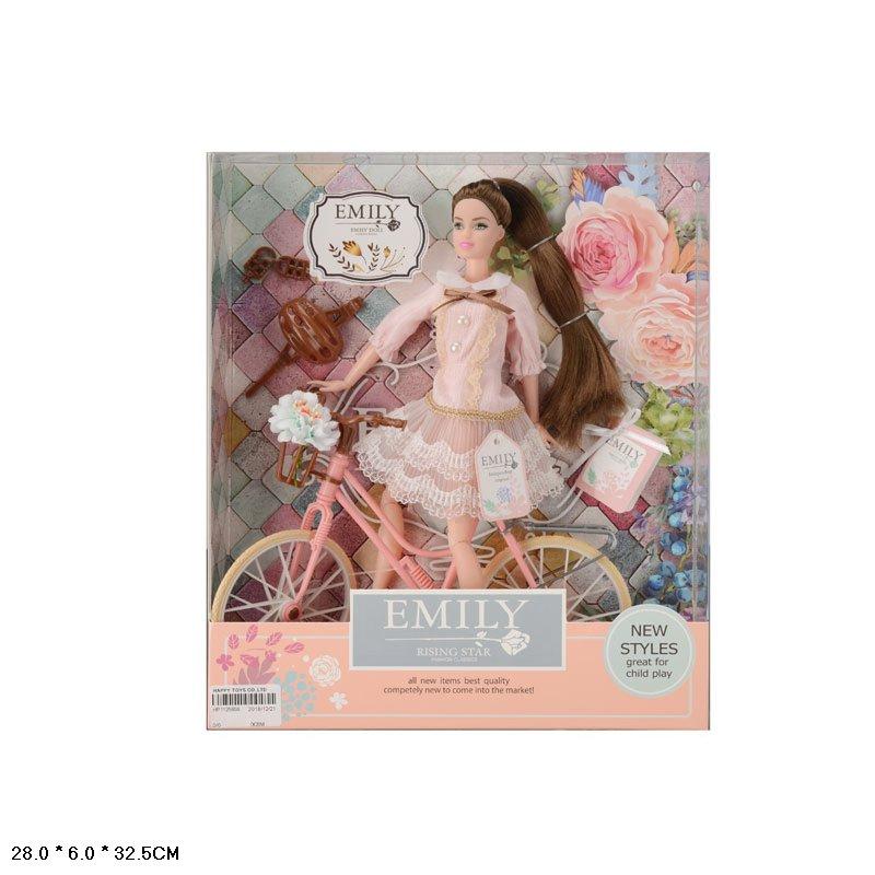 Кукла Эмили на велосипеде и с аксессуарами, арт. 077