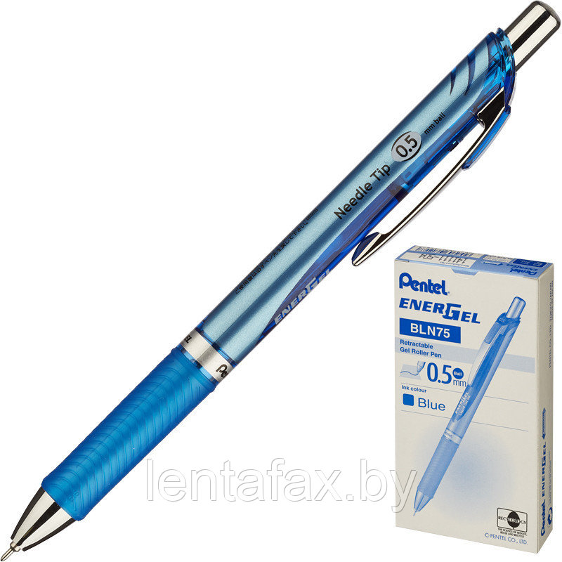 Ручка роллер автоматическая "EnerGel BLN75", СИНЯЯ, 0,5 мм, Pentel - фото 1 - id-p142954621