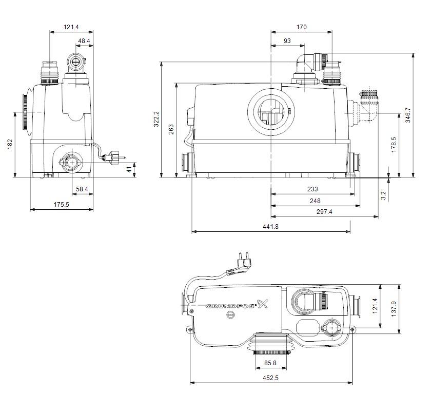 Канализационная установка Grundfos Sololift2 WC-3 - фото 2 - id-p142960327