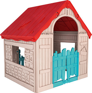 Детский Игровой Домик Keter - Foldable Play House, беж/красный - фото 1 - id-p99720644