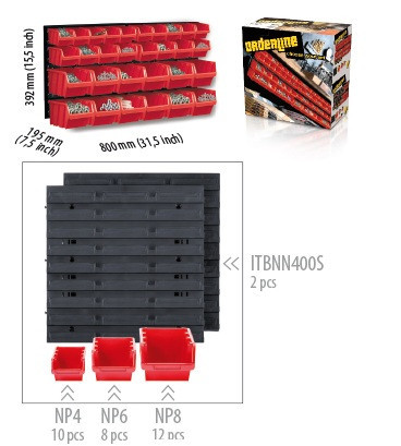 Органайзер для инструмента настенный ORDERLINE NP3, красный - фото 1 - id-p99720806