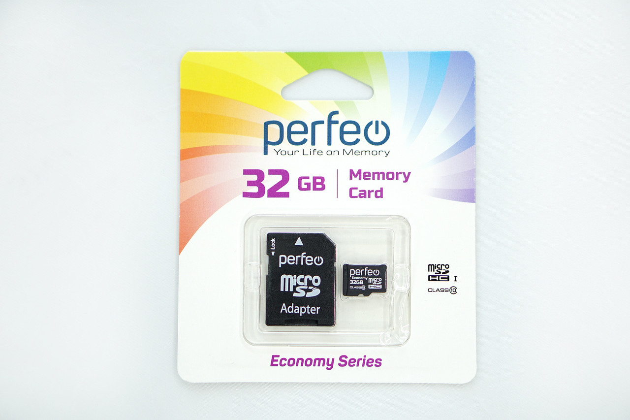 Карта памяти Perfeo на 32Gb с адаптером (Class10) - фото 1 - id-p143073199