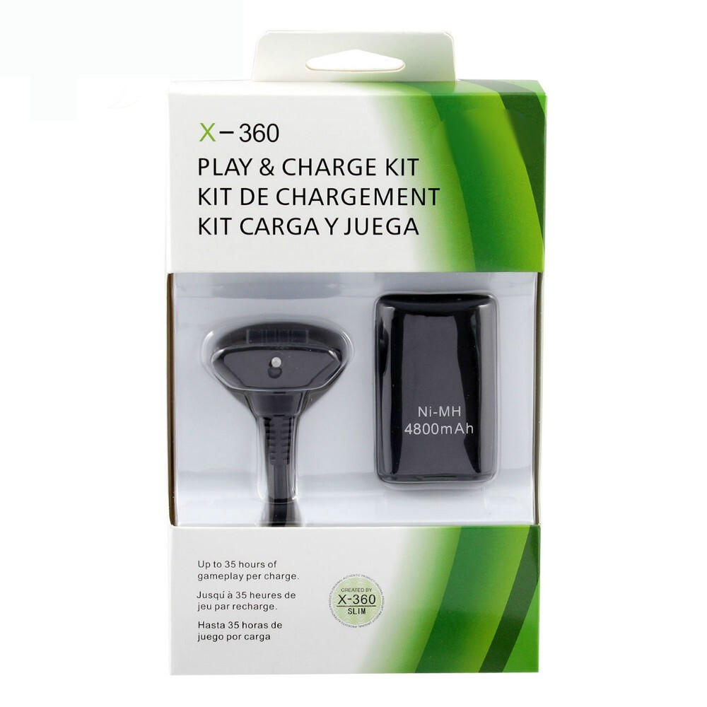 Зарядное кабель + аккумулятор для геймпада ХBOX 360 - Play & Charge Kit Black 4800mAh, кабель 1.4 м - фото 2 - id-p143081901