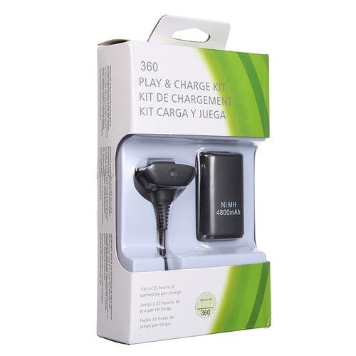 Зарядное кабель + аккумулятор для геймпада ХBOX 360 - Play & Charge Kit Black 4800mAh, кабель 1.4 м - фото 1 - id-p143081901