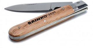 3520 Нож для кабеля, деревянная рукоятка (Brinko)