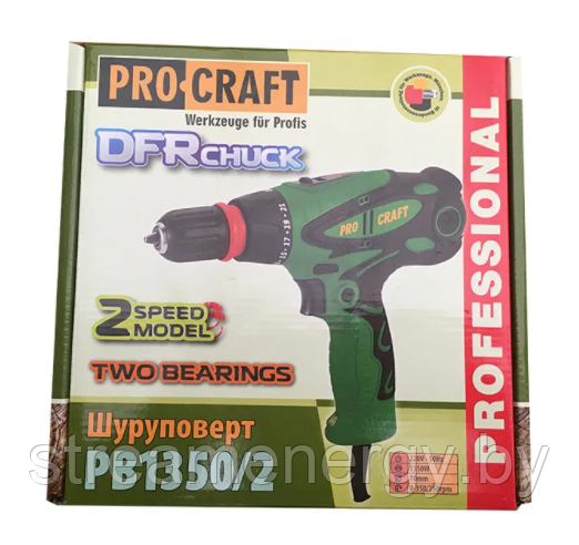 Шуруповёрт сетевой PROCRAFT DFR съемный патрон 2х скоростной - фото 2 - id-p120281699