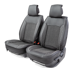 Каркасные накидки на передние сиденья "Car Performance", 2 шт., экокожа CUS-2102 BK/GY