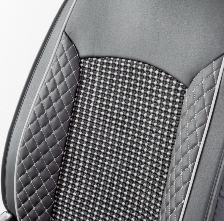 Каркасные накидки на передние сиденья "Car Performance", 2 шт., экокожа CUS-2102 BK/GY - фото 5 - id-p143093647