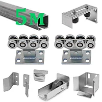 Комплект фурнитуры для откатных ворот Ролтэк ЭКО (до 3,7 м, до 500 кг) с черной шиной 5 м