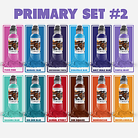 World Famous Tattoo Ink 12 Color Primary Set #2