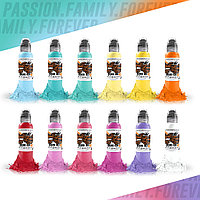 Краска World Famous Tattoo Ink 12 Color Pastel Set