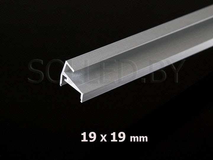 Алюминиевый профиль торцевой на стекло 19х19 для LED ленты