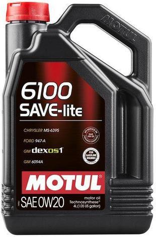 Моторное масло MOTUL 108004 6100 SAVE-LITE 0W-20 4л, фото 2