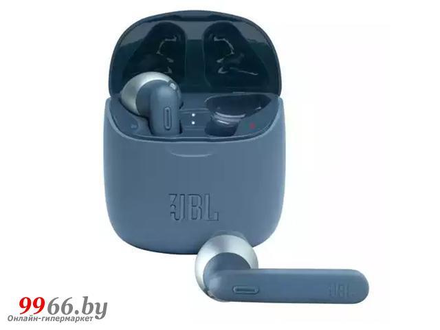 Беспроводные блютуз наушники с микрофоном JBL Tune 225 TWS синие вкладыши для телефона телевизора