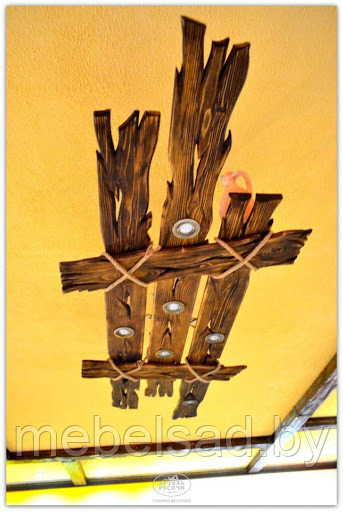 Люстра деревянная рустикальная "Костромская" на 6 ламп - фото 2 - id-p143158883