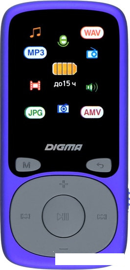 MP3 плеер Digma B4 8GB (синий) - фото 1 - id-p143159189