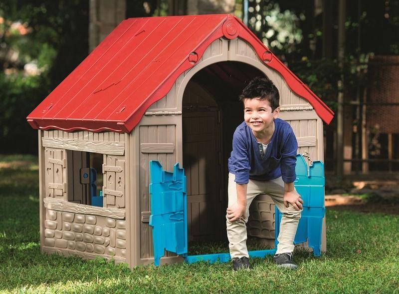 Детский Игровой Домик Keter - Foldable Play House, беж/красный - фото 4 - id-p99811359