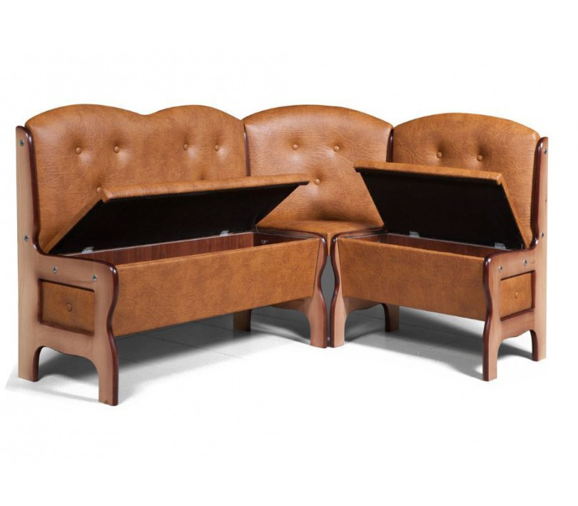 Кухонный угловой диван с деревянными боковинами Ладога-3д - фото 3 - id-p7157125