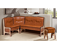 Кухонный угловой диван с деревянными боковинами Ладога-1д