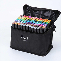 Маркеры - фломастеры для скетчинга Touch Lecai, набор 80 цветов (двухсторонние)