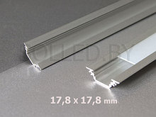 Алюминиевый профиль угловой с экраном 17,8х17,8 для LED ленты