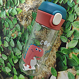 Пластиковая детская бутылка для воды Дино, 350 мл Синий Dino, фото 7