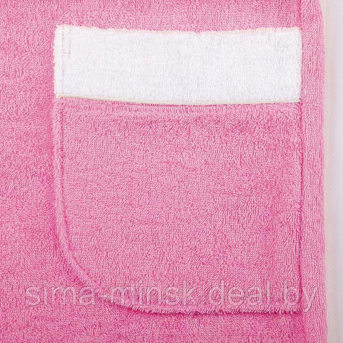Халат женский, размер 56, белый/розовый, махра - фото 4 - id-p143219998