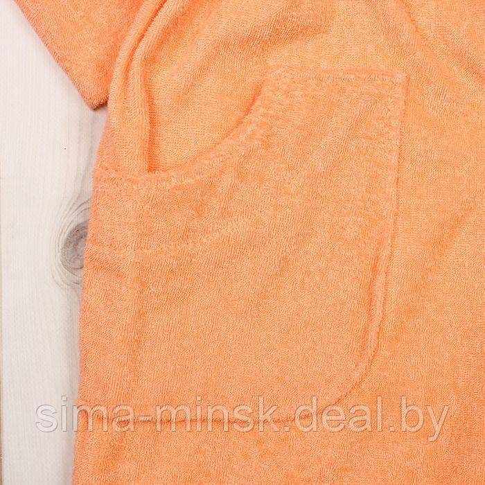 Халат женский шалька+кант, размер 56, персиковый, махра - фото 7 - id-p143220012