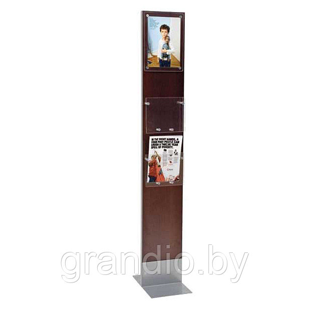 Рекламная стойка напольная для журналов Zoom-1 карманы А4х2шт и фриз