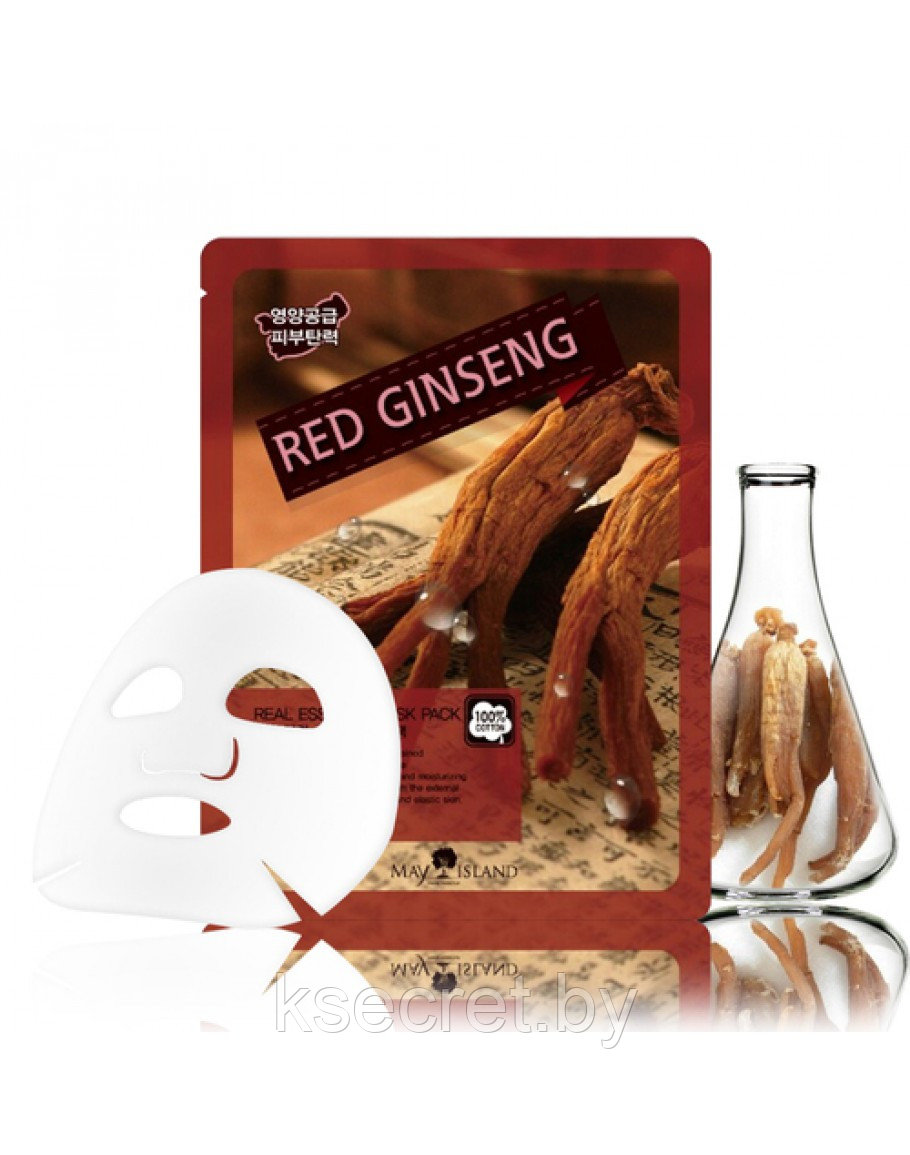 [MAY ISLAND] Тканевая маска Real Essence Red Ginseng Mask Pack - фото 1 - id-p143244355