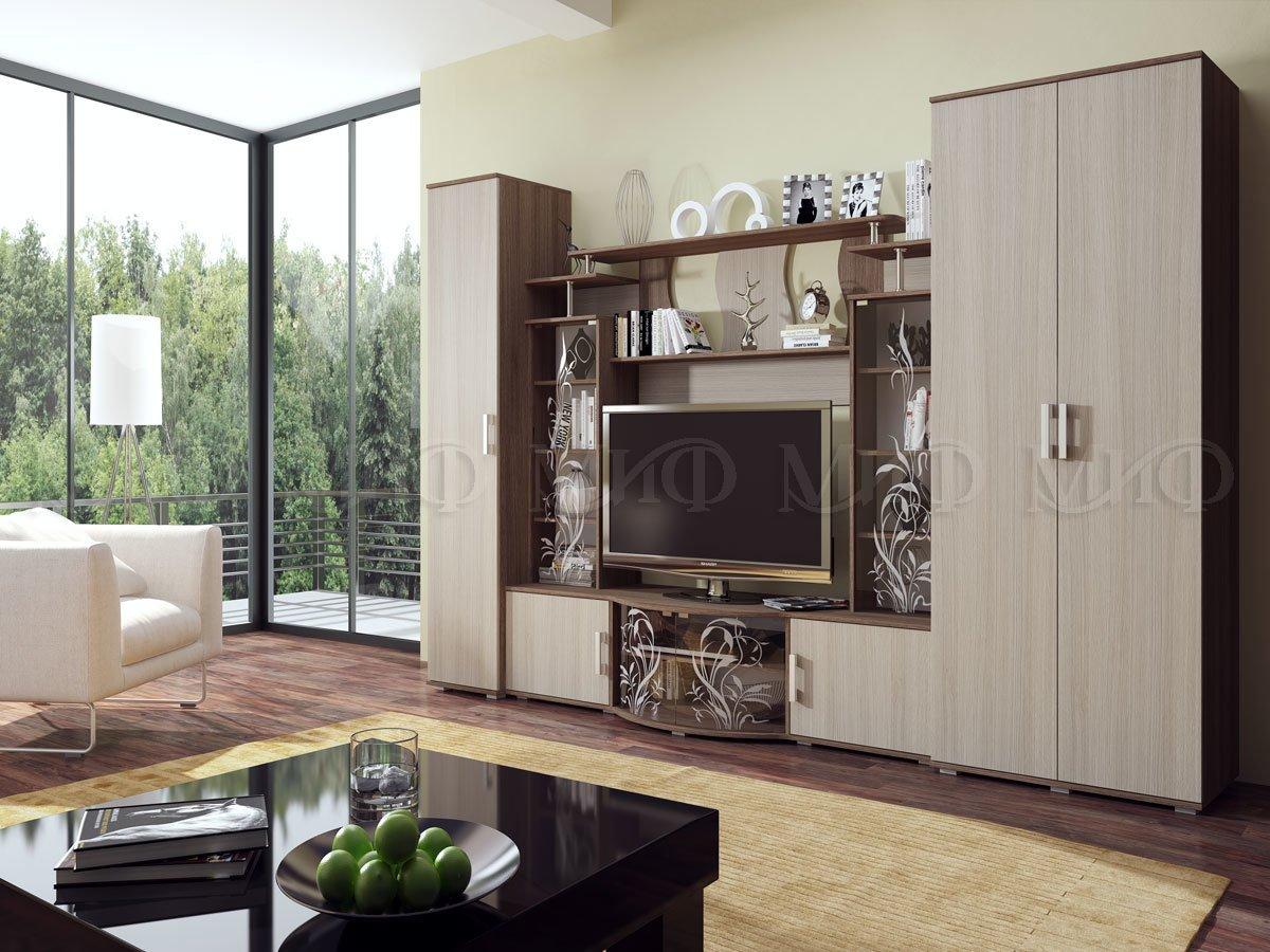 Гостиная Виста со шкафом и пеналом Ясень шимо темный - Ясень шимо светлый