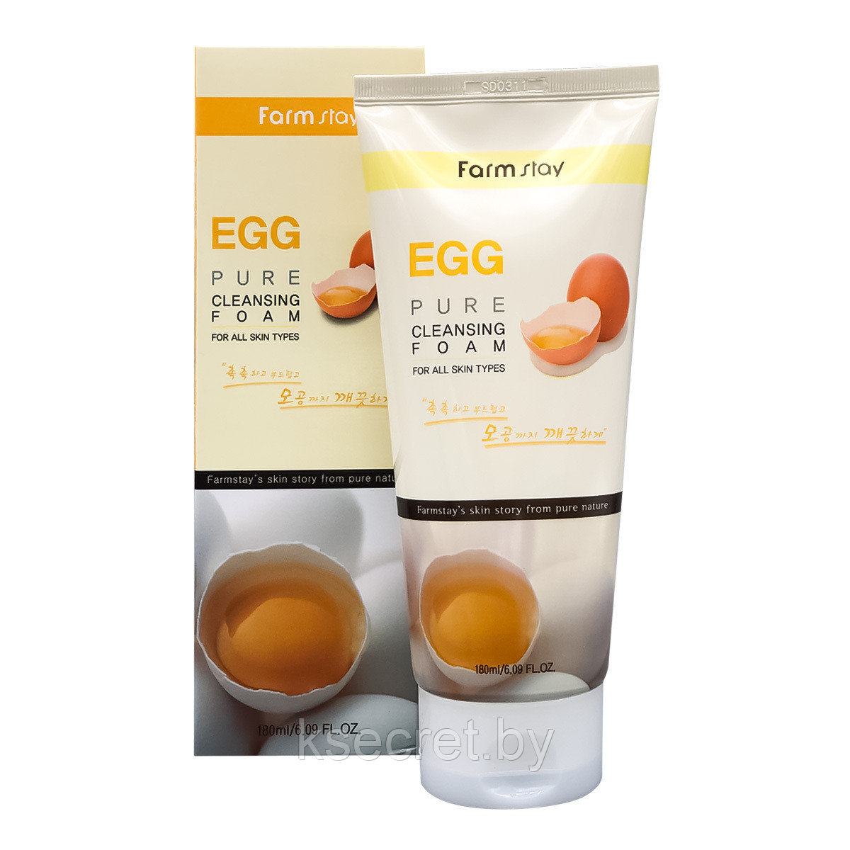 [Farmstay] Egg Pure Cleansing Foam 180 ml - фото 1 - id-p143246854