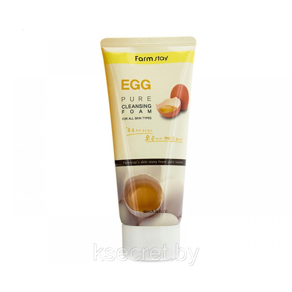 [Farmstay] Egg Pure Cleansing Foam 180 ml - фото 2 - id-p143246854