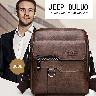 Мужская сумка мессенджер Jeep Buluo (Цвет коричневый) - фото 2 - id-p143248100