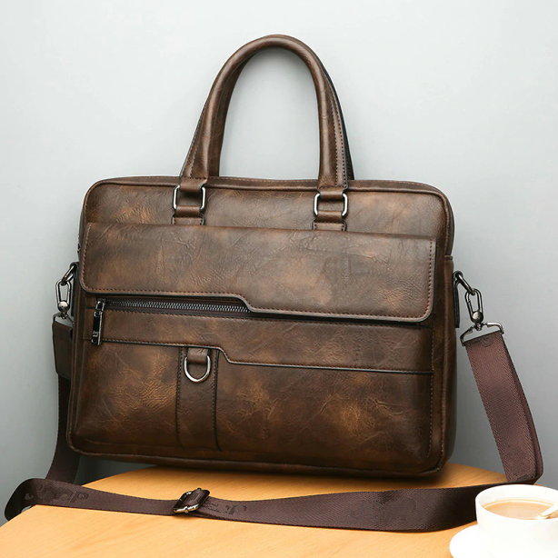 Мужская сумка-портфель JEEP BULUO (Цвет Коричневый) + ПОДАРОК - фото 8 - id-p143248721