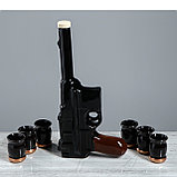 Набор для коньяка "Пистолет Маузер", 7 предметов в наборе (0,5/0,05 л)., фото 2