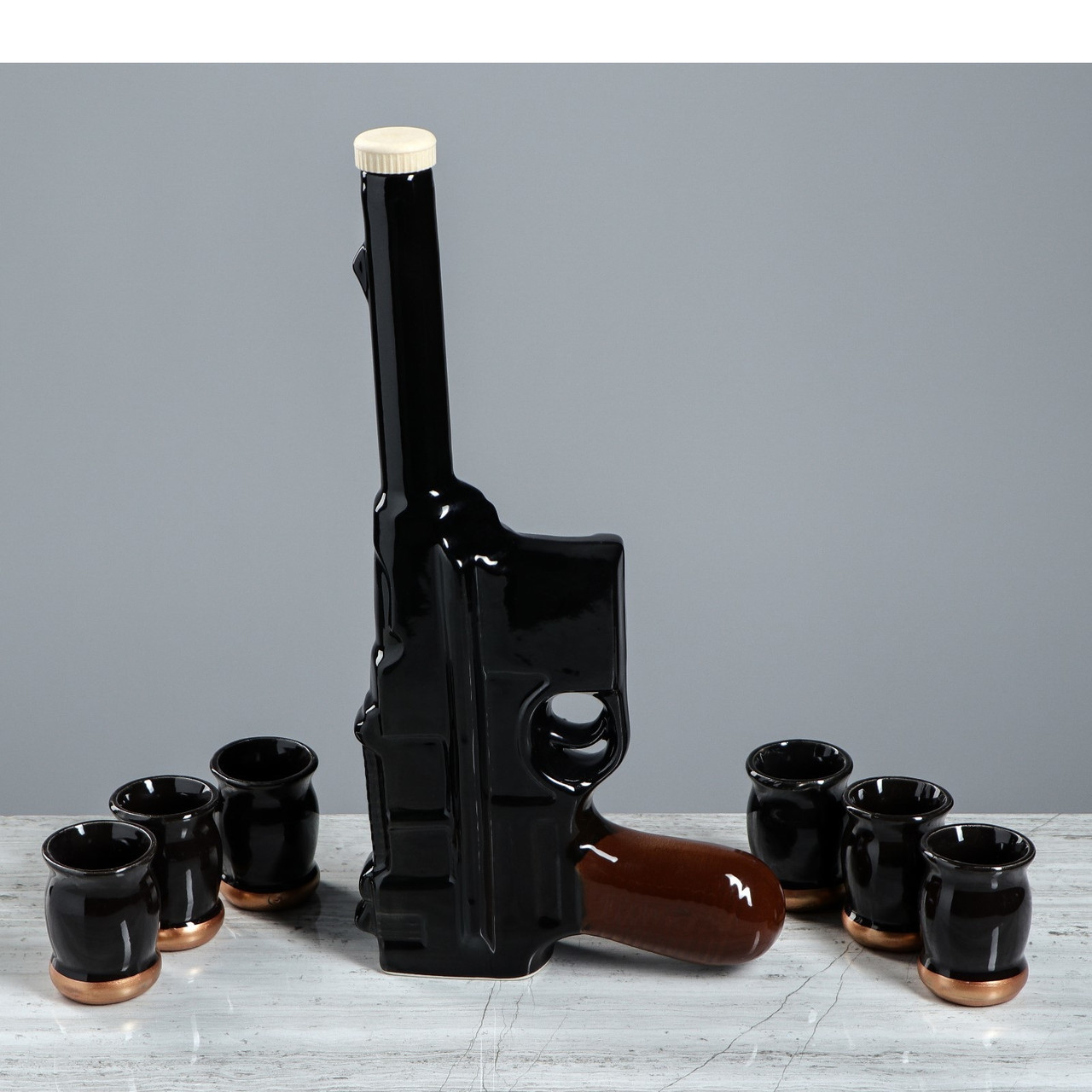 Набор для коньяка "Пистолет Маузер", 7 предметов в наборе (0,5/0,05 л). - фото 2 - id-p143270199